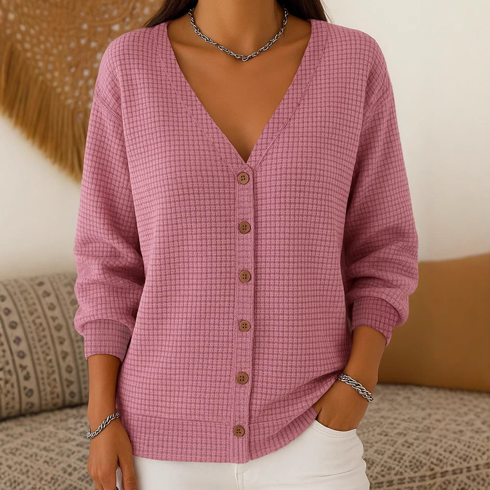 Tuuli™ – Napillinen V-aukollinen Neuletakki