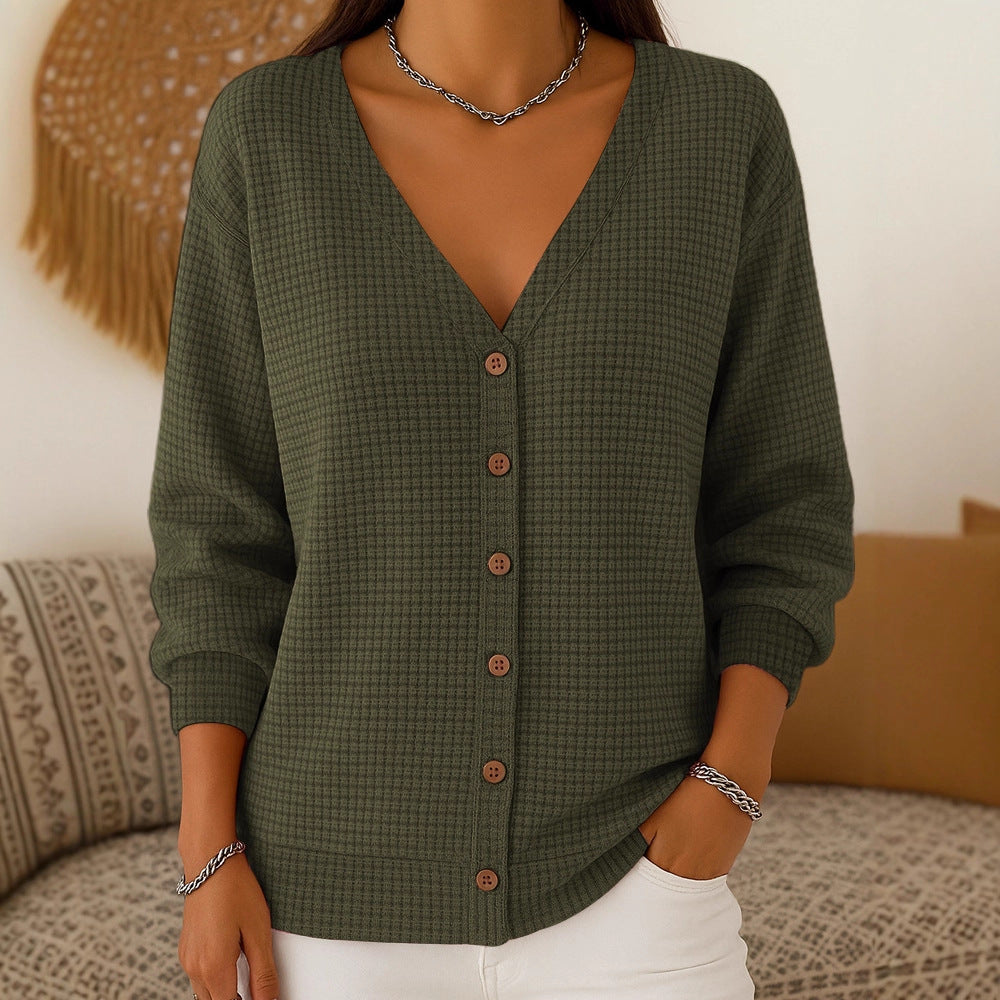 Tuuli™ – Napillinen V-aukollinen Neuletakki