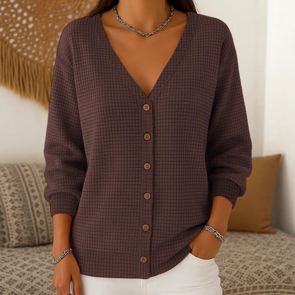 Tuuli™ – Napillinen V-aukollinen Neuletakki