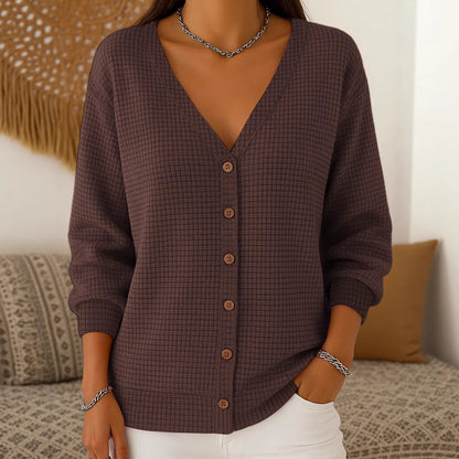 Tuuli™ – Napillinen V-aukollinen Neuletakki