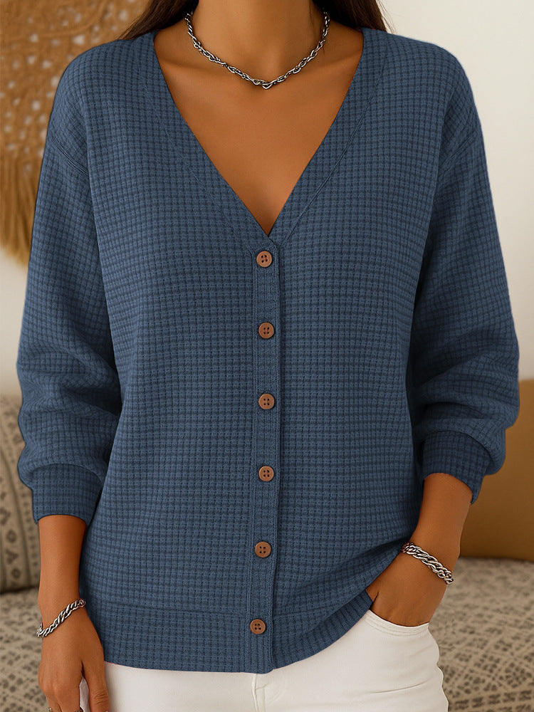 Tuuli™ – Napillinen V-aukollinen Neuletakki