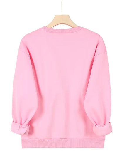 Kimalteleva Sydän Collegepaita | Yhdessä rintasyöpää vastaan